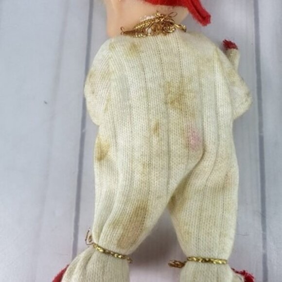 Vintage 1950's Felt Sleeping Pixie Elf Holding A Candle Christmas Decoration - Picture 3 of 8